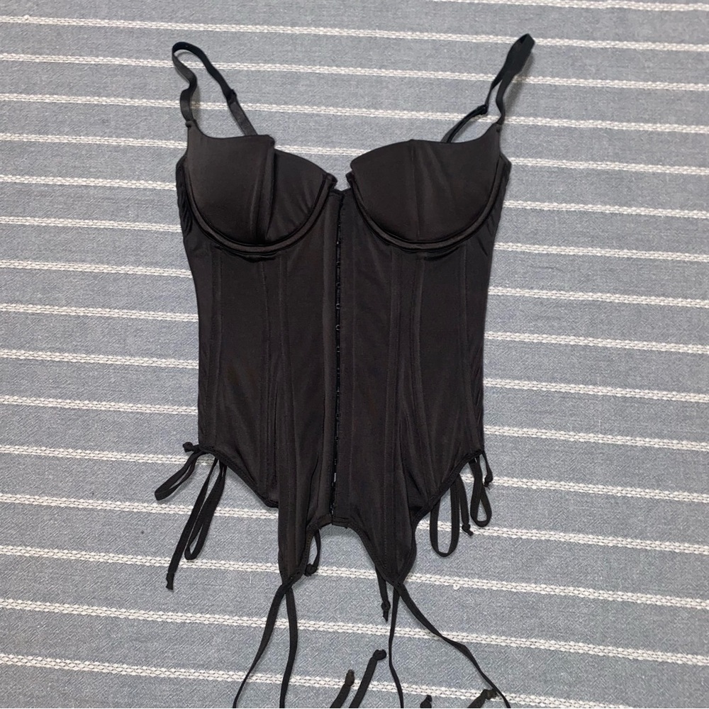 Victoria's Secret Black Bustier Corset with Adjustable Straps